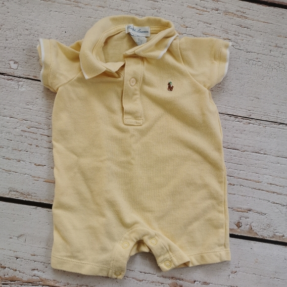 Baby Boy Ralph Lauren Collared Romper